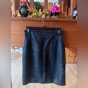 Ann Taylor Size 0 navy blue tweed preppy Pencil Skirt